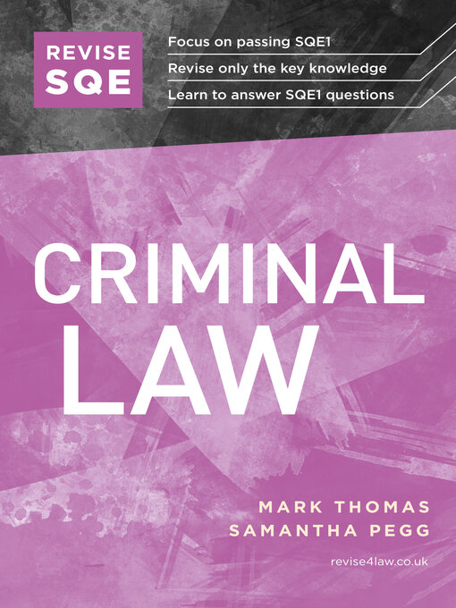 Title details for Revise SQE Criminal Law by Mark Thomas - Wait list